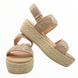 Natural Steve Madden Platform Heels Woven Espadrille Platform Sandals NEW 10